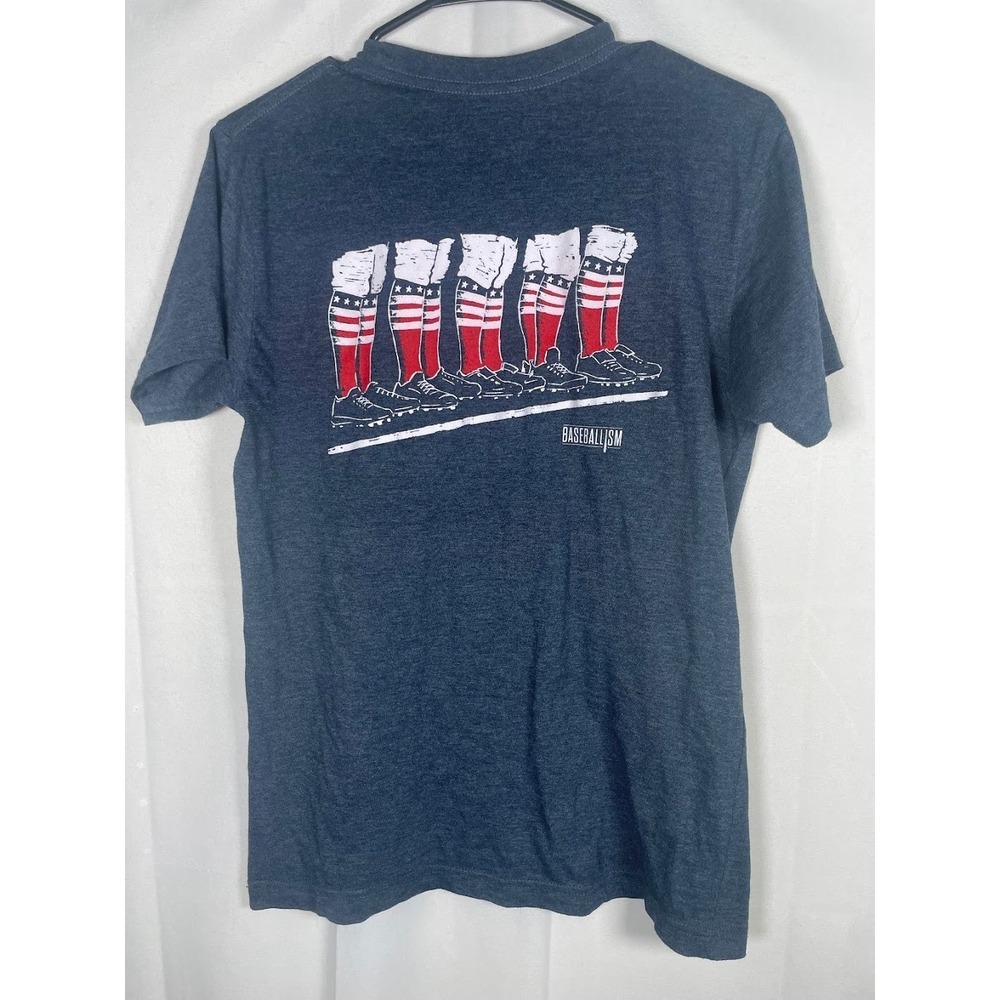 Baseballism Men's Short Sleeve T Shirt Patriotic USA Blue Gray Size Small